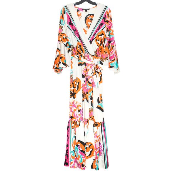 Maxi Dress Hippie Festival Boho Retro Feminine Cottage Tiered Bell Sleeve Small - Picture 1 of 6